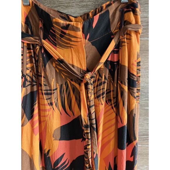 dRA Anthropologie floral Wide Leg Belted Pants resort vacation Size Medium - Picture 6 of 10